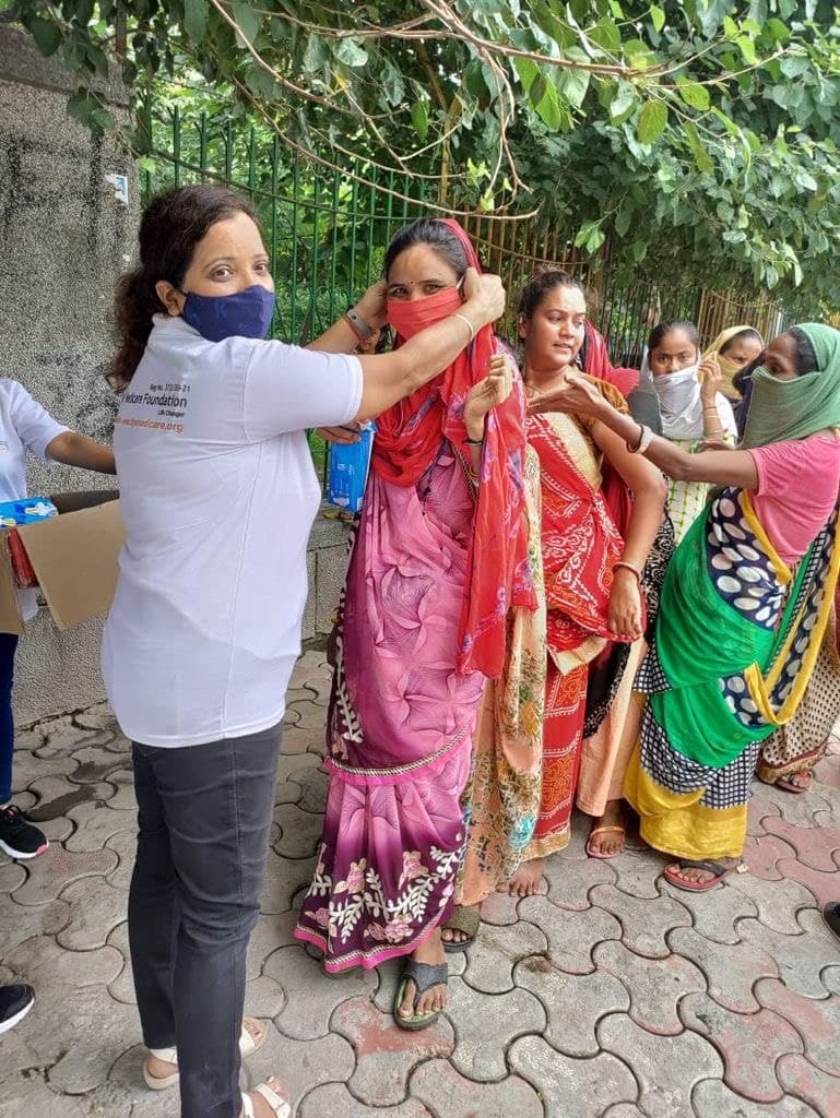 Mask Distribution in Raghubir Nagar, Delhi in Sep 2021